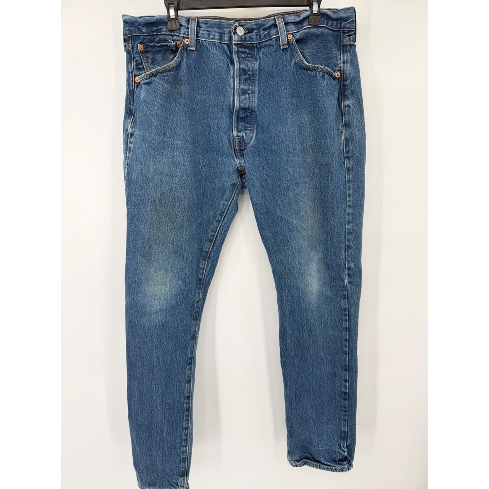 Levi's 501 Original Fit Jeans Men 36x30 Medium Wash Blue Button‎ Fly Denim Pants